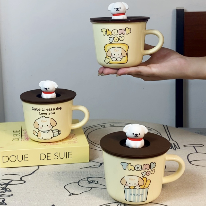 Regalos de cumpleaños para cachorros tazas de desayuno de alto valor facial tazas de marca encantadoras tazas de agua creativas tazas de cerámica caja de regalo regalo