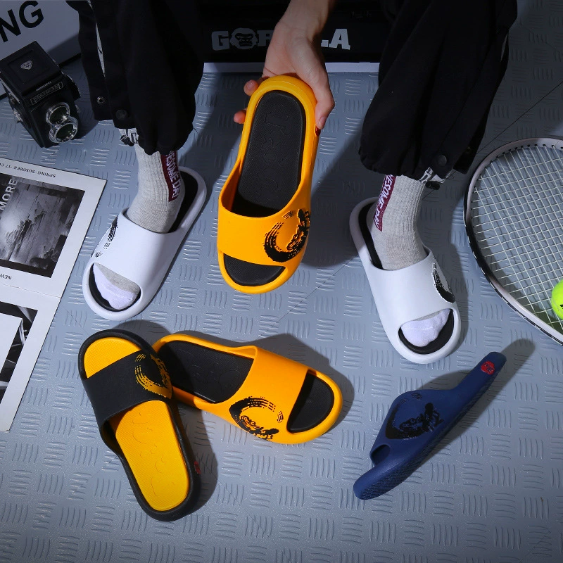 Модные мужские и женские тапочки, летние уличные шлепанцы на толстой подошве, домашние сандалии с подушкой Eva, домашние тапочки для пар