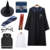 (Eight -piece set) Blue single robe+tie+scarf+frame+magic stick+wizard hat+shirt+sweater
