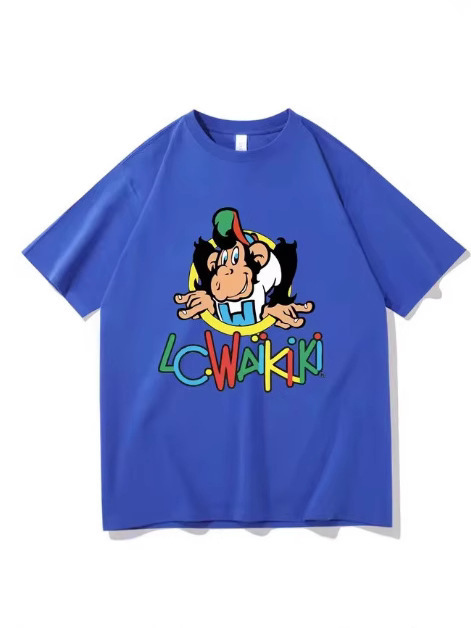 男性ストリートヒップホップモンキー Tシャツ LC ワイキキモンキーグラフィックプリント Tシャツ半袖ビーチ Tシャツ|undefined