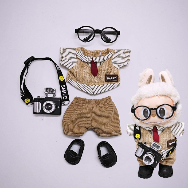 ラブブベビー服 1/2/3 世代 15cm17cm ラブブ服 ヘッドフォン カメラセット labubuv3 ベビー|undefined