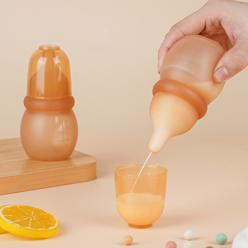 60ml Newborn Baby Silicone Bottle, Fall Resistant, Anti-Flatulence, Feeding Milk, Water, Feeding Rice Paste, Three-Purpose