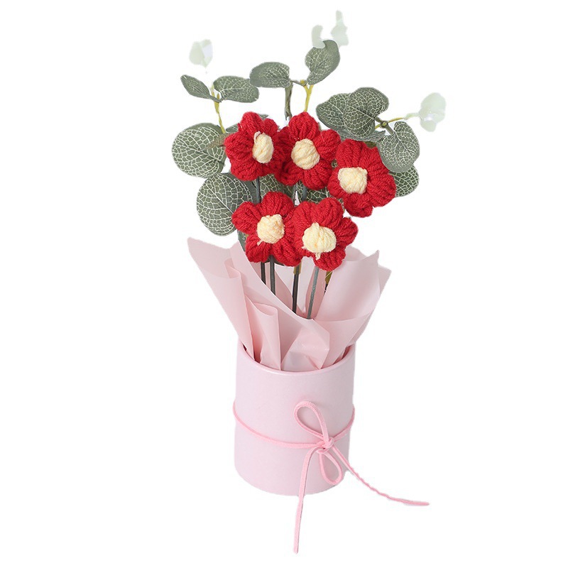 DIY Hand-woven Knitted Flower Decorations