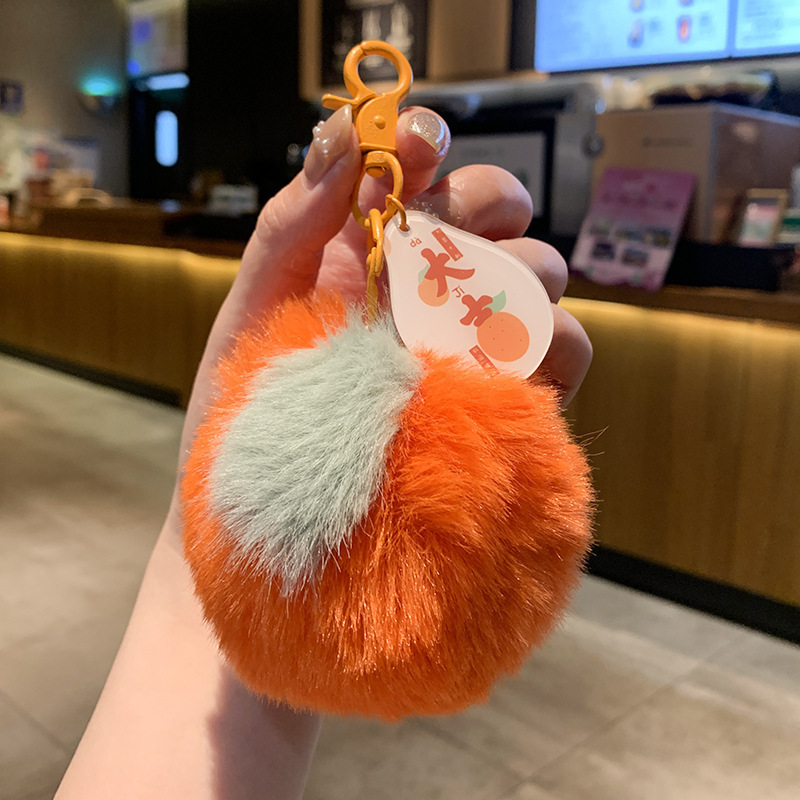 オレンジ 幸運 かわいい 本物の小さなオレンジ キーホルダー 新年に良いことが起こる ぬいぐるみ ペンダント ギフト ペンダント|undefined