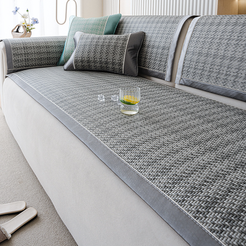 Nuevo cojín de sofá de ratán chino 2025 nuevo sofá de madera maciza de verano cojín de cojín de cojín de cojín de verano antideslizante de seda de hielo