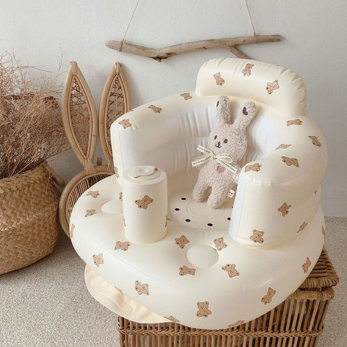 Inflatable sofa for babies to learn sitting, foldable small inflatable bench for babies to practice sitting, children's toy