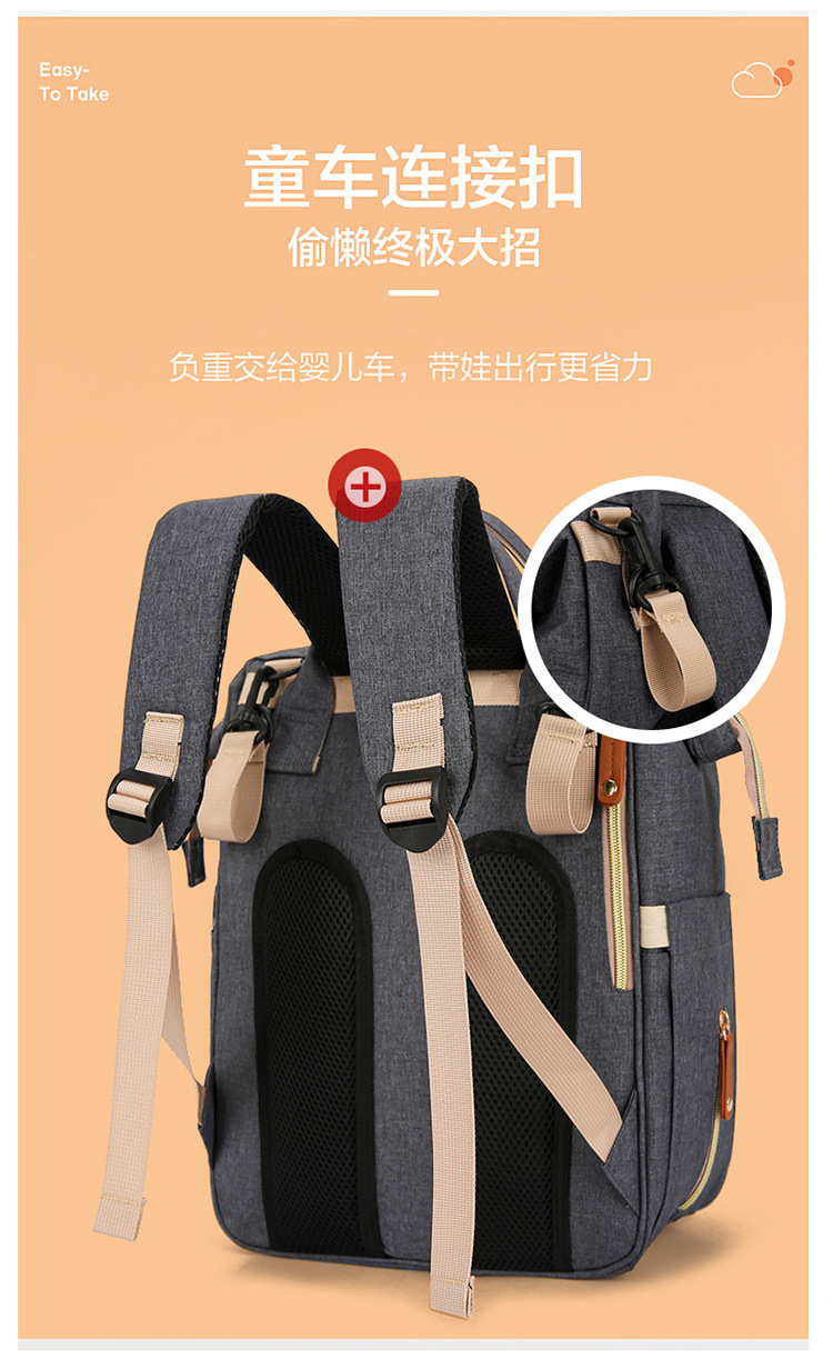 Mummy Bag Dry and wet separation hanging baby stroller, lightweight and fashionable for going out, baby milk storage bag, multi-functional bed bag undefined