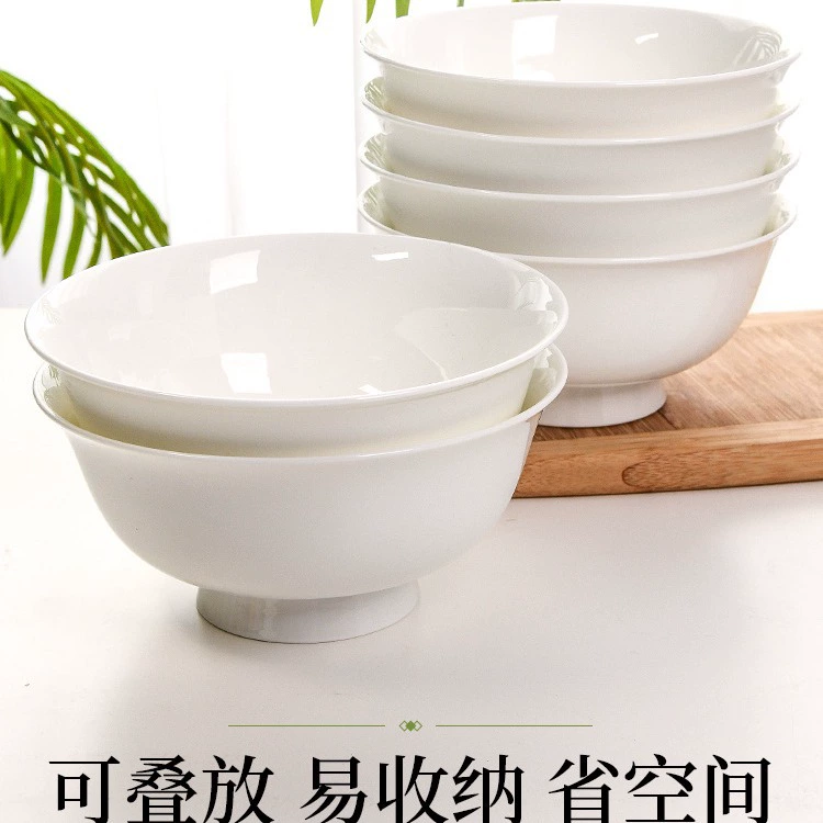 Станция Tangshan костяная фарфоровая тумба глубокий миска посуда чистая белая миска для риса керамическая миска сенсорная миска для супа домашняя глазурь цвет