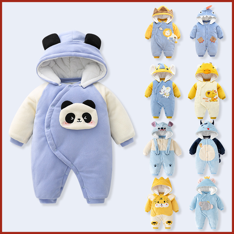 Clearance Sale of Discontinued Sizes of Baby Clothes, Winter Cotton-Padded Thickened Rompers, Baby Crawling Suits, Newborn Warm Clothing