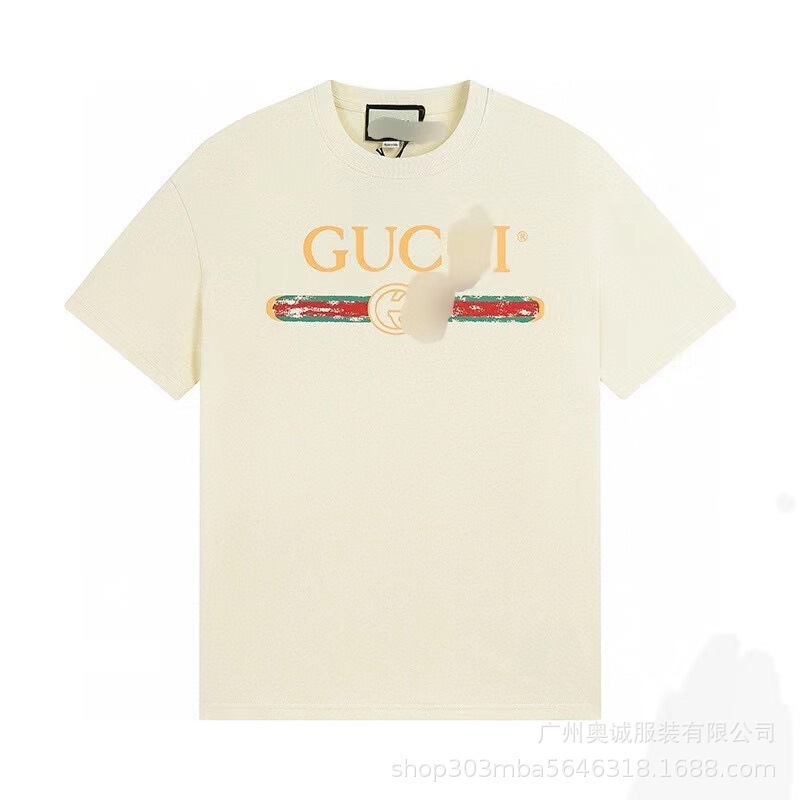 国境を越えた貿易 G ファミリー 24ss 高品質 240 グラム デイリー カジュアル ルーズ メンズ レディース カップル ラウンドネック 半袖 Tシャツ|undefined