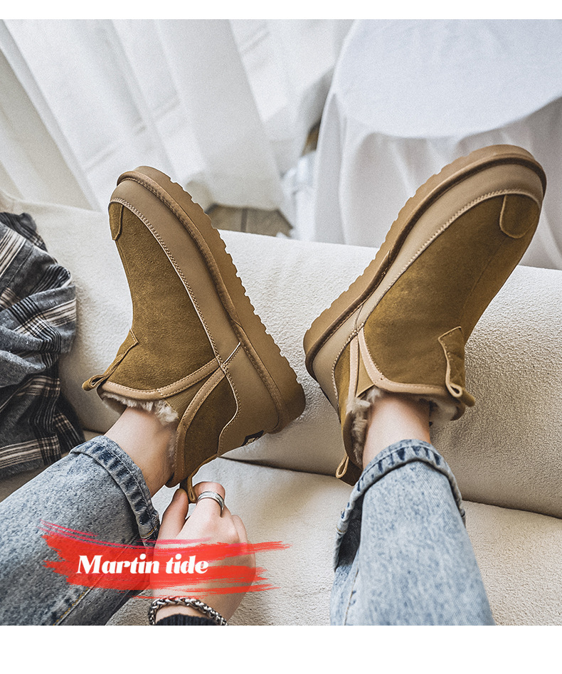 3123 Μπότες χιονιού ανδρικές 2023 φθινόπωρο και χειμώνα νέα βελούδινα ζεστά βαμβακερά παπούτσια βορειοανατολικά για το σπίτι υπαίθρια χειμερινά ανδρικά παπούτσια_voghion.com