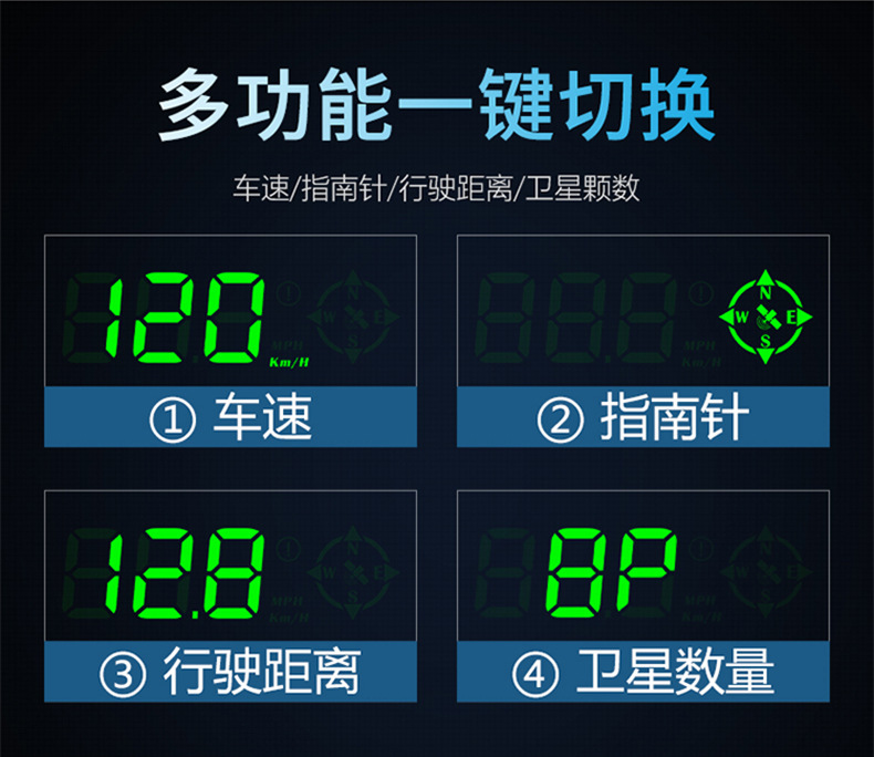 Car Hd G7 Car Hud Head-Up Display Universal Gps Speed Display Hud Beidou Compass