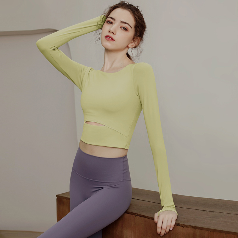 [No Returns, No Exchanges, Clearance Sale] Women's Long-Sleeved Sports Top with Chest Pads, Tight-Fitting Running and Fitness Wear