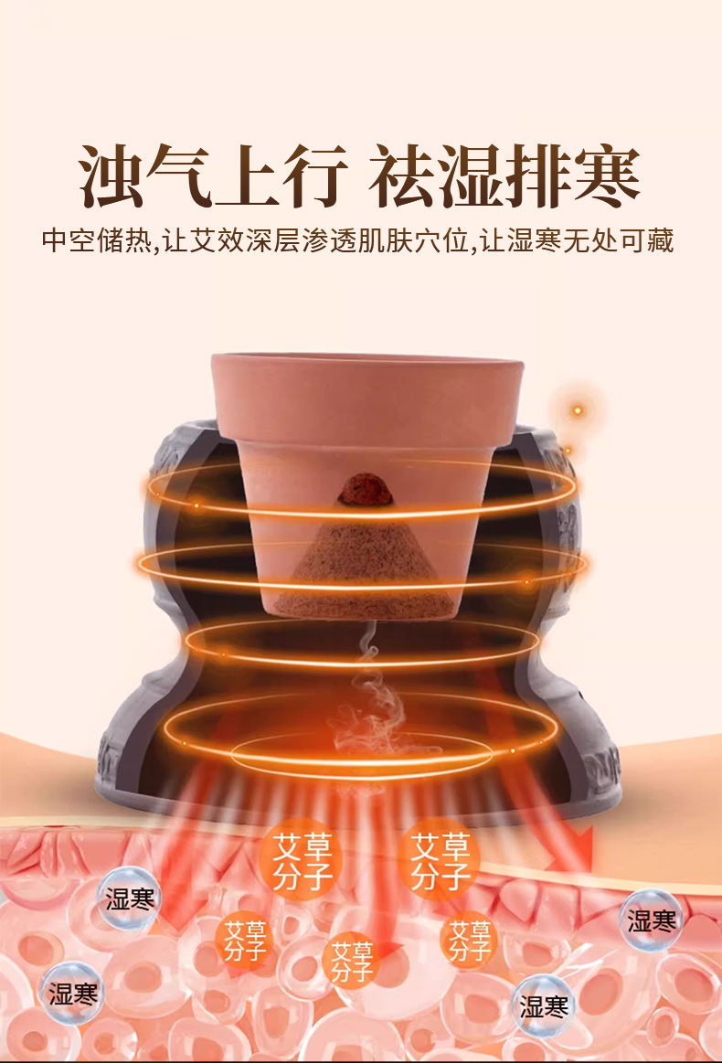 Moxibustion Navel Therapy Bowl Set Portable Single Hole Umbilical Moxa Tool with 20 Moxa Cones for Wellness Care quality and texture