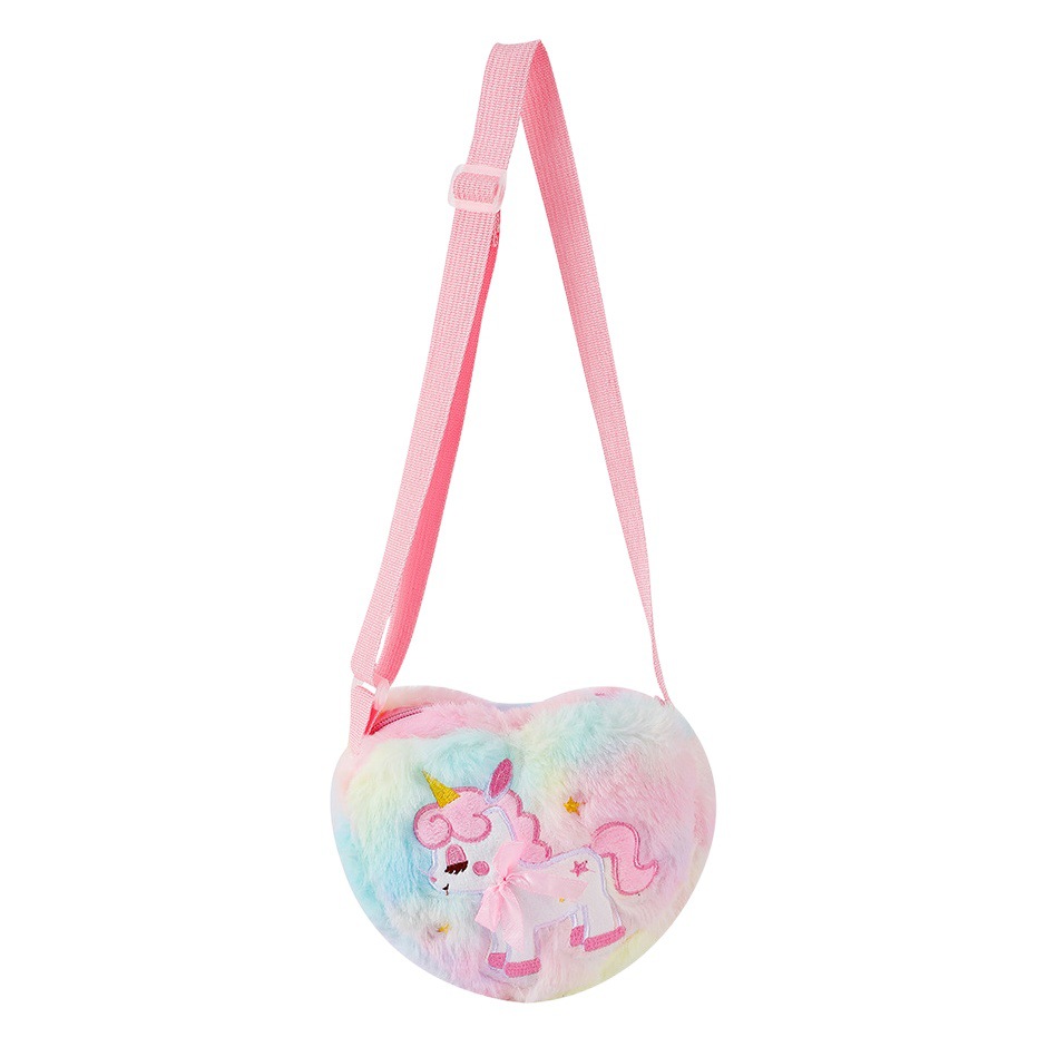 Unicornio de dibujos animados de peluche bolsa de hombro niños lindo amor bolsa de mensajero niñas kindergarten Mochila pequeña regalo