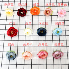 绢花新品热销仿真花花头配件婚庆婚礼现场背景花布置玲珑牡丹花头