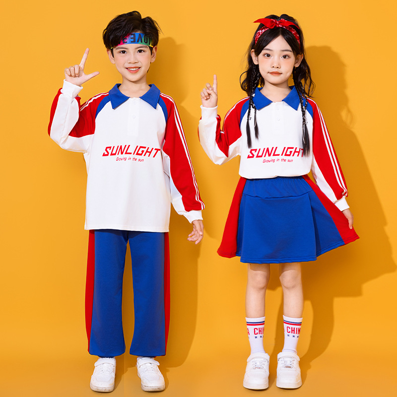 봄 · 가을 초등생 스포츠웨어 스쿨 유니폼 게임 개회식 단체 공연 의류 유치원 교실 의류