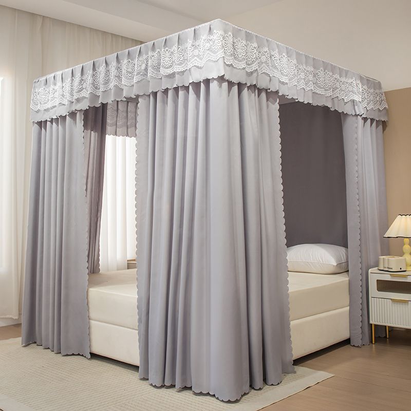Fully Enclosed Princess Bed Curtain Gauze Blackout Windproof Warm Curtain Three-Door Anti-Top Cover Mosquito Net Home Bedroom