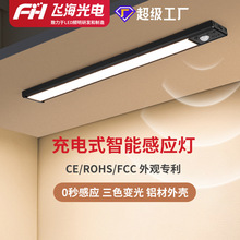 人体感应夜灯橱柜专用感应灯充电式衣柜长条小夜灯带遥控智能感应