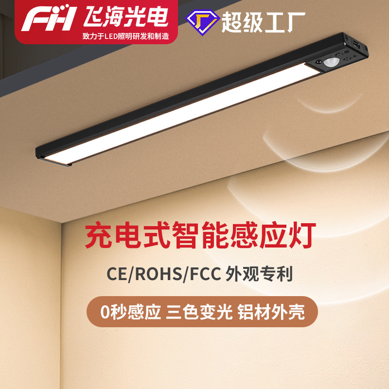 Human Body Sensor Night Light Cabinet Special Sensor Light Rechargeable Wardrobe Strip Night Light with Remote Control Smart Sensor
