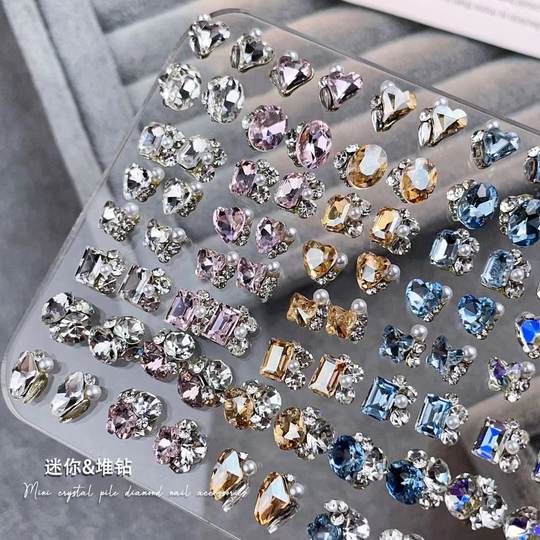 Nail art drill pile drill nail art jewelry burst flash pillow fat sugar shaped pile drill nail drill jewelry wholesale