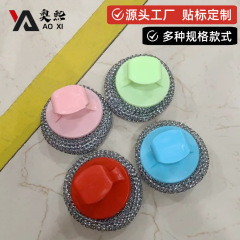 キッチン専用スチールワイヤーボール、糸が抜けないプラスチックハンドル、ハンドル付きポットブラシ、交換可能なヘッド、手を傷つけないペットクリーニングボール/ブラシ