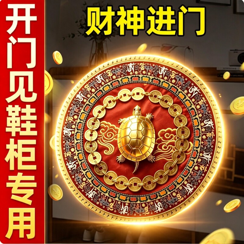 Solve shoe cabinet issues, remove dirt, bring good fortune, open the door to see the shoe cabinet, attract wealth and auspiciousness, home decoration sticker, household money turtle sticker