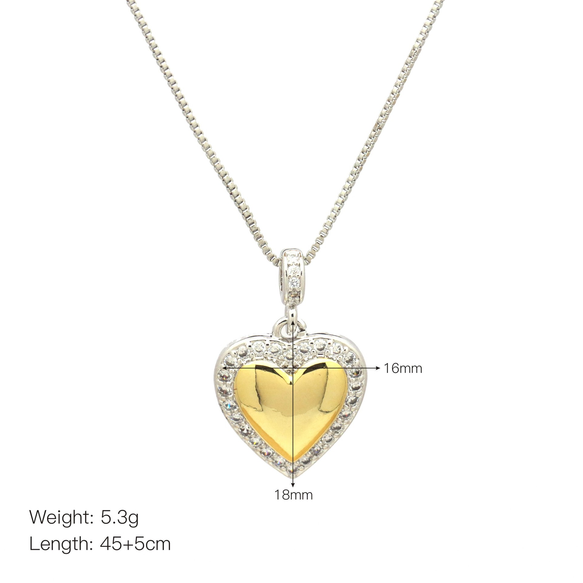 9g Weight Copper Pendant Material Zircon Inlay Material Pendant Necklace Classification Copper Chain Material box chain Chain Type 1 Piece Quantity Daily, Street Occasion Copper Material Star, Moon, Heart Shape Pattern Women's Gender Inlay Design Simple Style, IG Style Style Copper Inlay Star Moon Heart Shape Zircon Pendant Necklace 8