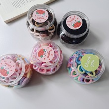 南瓜桶装彩色拇指毛巾发圈超时实体店2元店头饰品儿童皮筋头绳