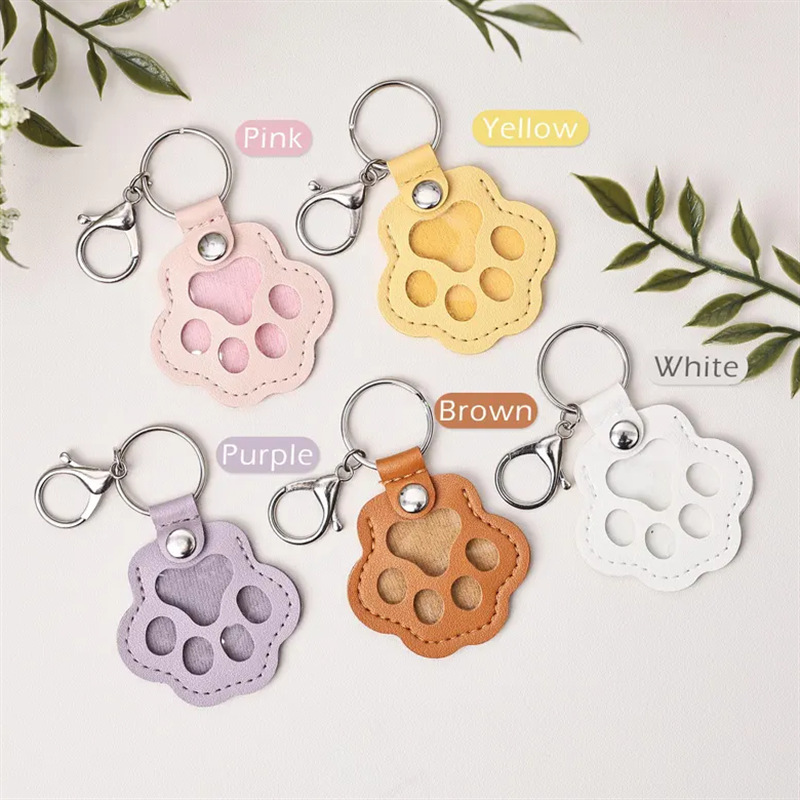 Cat Claw Photo Storage Key Pendant with Pliers Buckle Pet Locator Keychain Home Pet Hair Commemorative Keychain