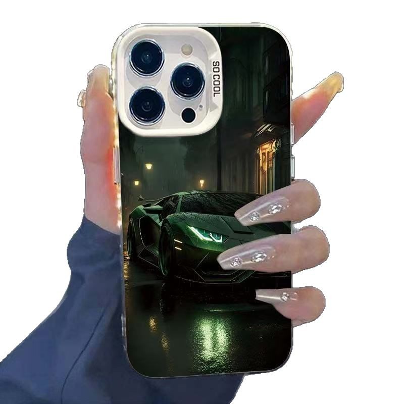 Nuevo coche deportivo nocturno para iPhone 16 funda para teléfono móvil Apple 15promax/14/13pro12 Europa y América 11X