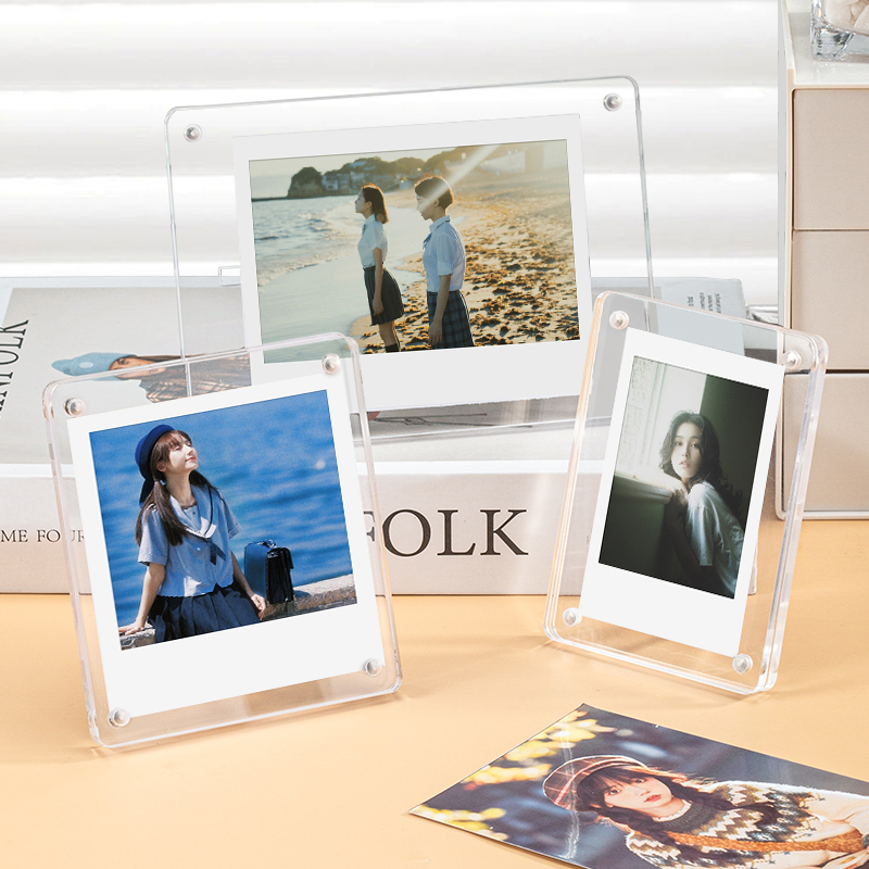 Acrylic Polaroid Photo Frame 3inch instax photo card display stand with a high-end feel mini tabletop stand