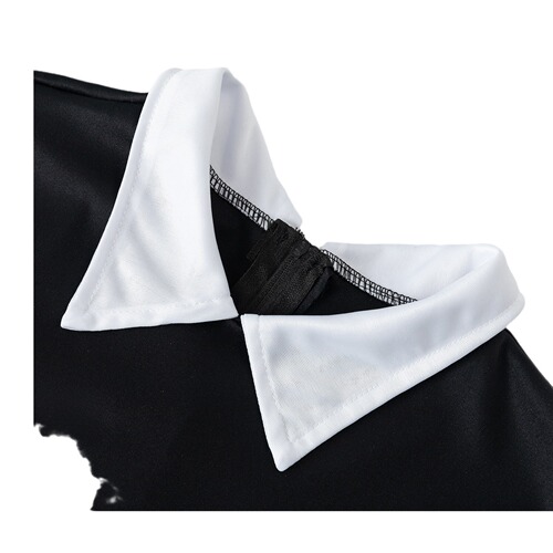 Halloween New Children's Adam Cosplay Skeleton Head Wednesday Dress Black Dress