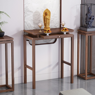# New Chinese Style Solid Wood Table Black Walnut Table Guanyin Living Room Fragrant Fire Table Modern Guan Gong Home Buddha
