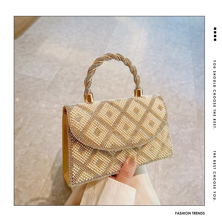 2025 nueva cadena de perlas transfronterizas bolsas de cena bolsas de mano bolsas de noche de moda de fiesta