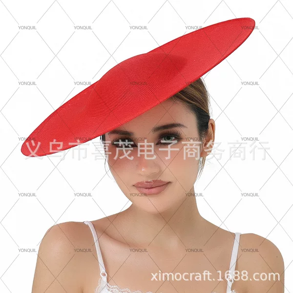 Cross-Border New 40cm Imitation Linen Large Hat Bottom Hat Drag Hat DIY Accessories Handmade Supply Direct Sales