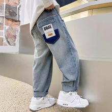 春秋款男童高品质牛仔裤真袋包边包条时尚帅气儿童裤子外穿中大童