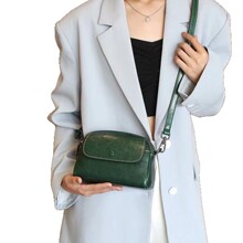 定制真皮包包女加工新款潮日系复古百搭小圆包气质单肩斜挎包时尚