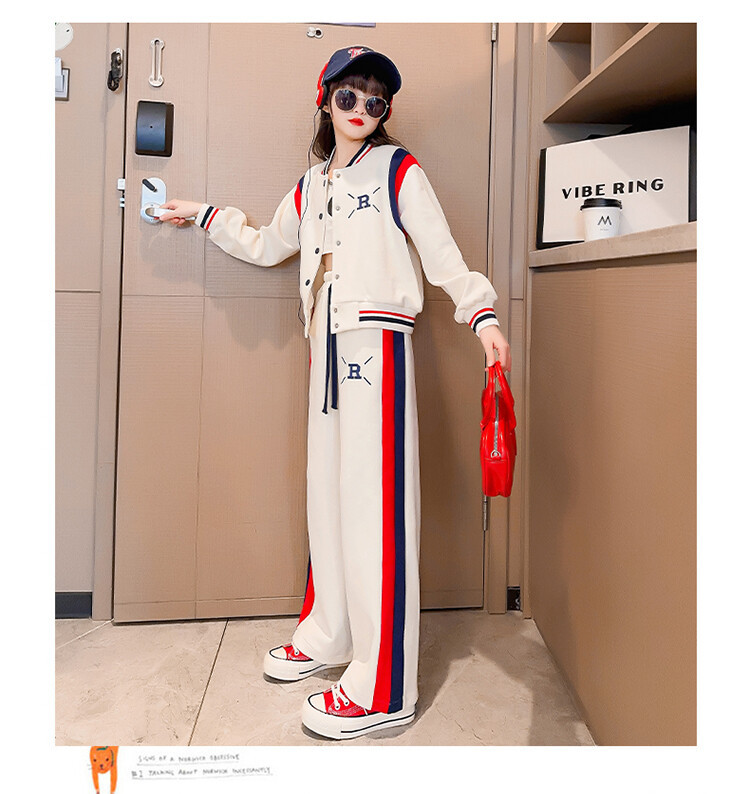 Girls' outfit 2023 new style girls' stylish baseball uniform children's clothing autumn sports two-piece set_voghion.com