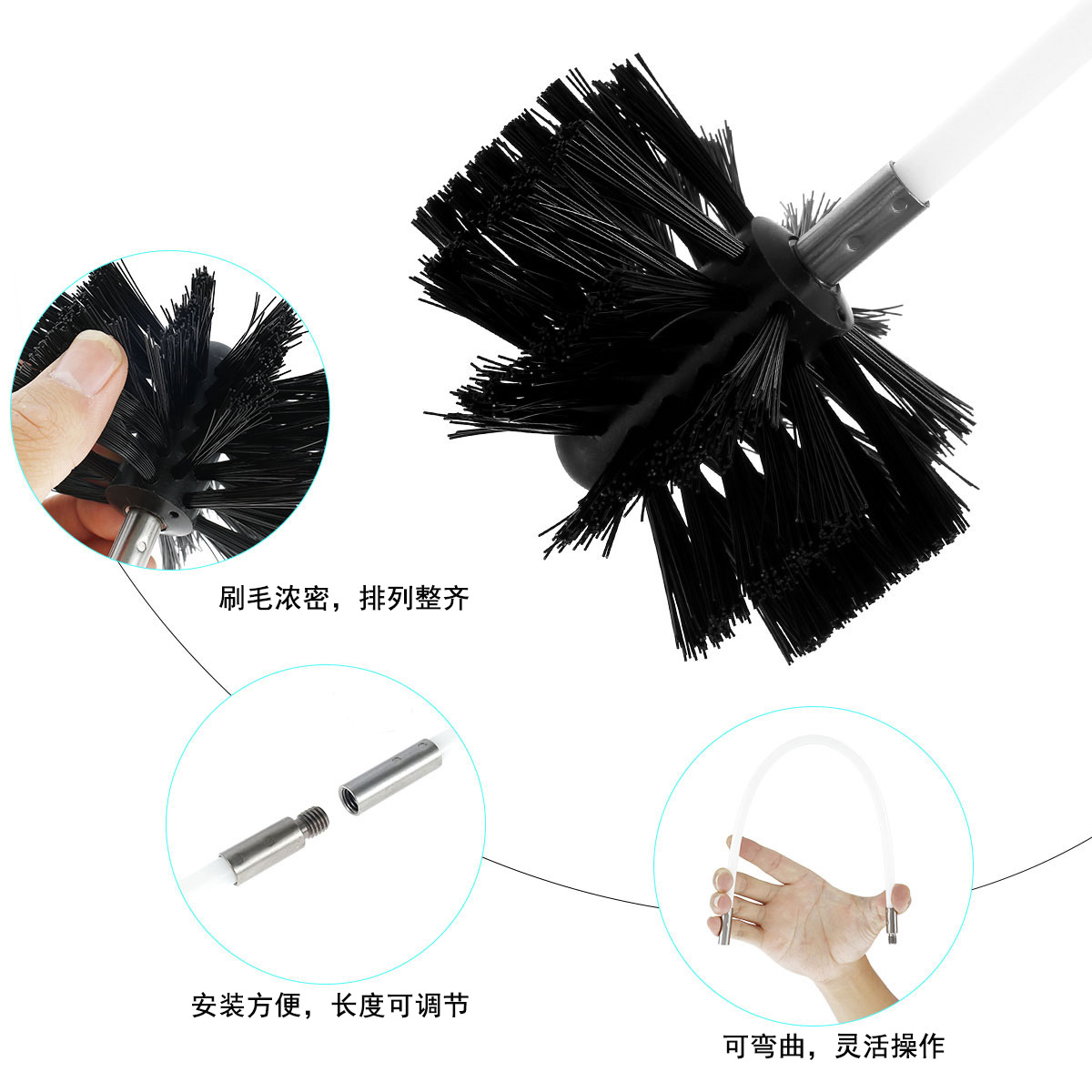 Transfronterizo caliente-Venta de tubo secador flexible cepillo de lana de algodón de limpieza Cenicero cepillo traje
