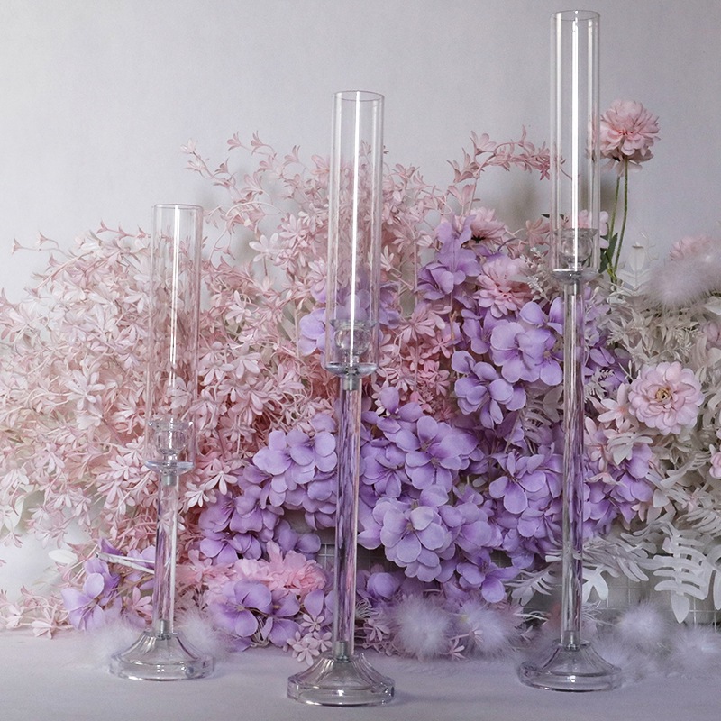 Shangmeili accesorios de boda transfronterizos adornos acrílicos candelabro diseño del lugar del hotel accesorios vasijas de vela