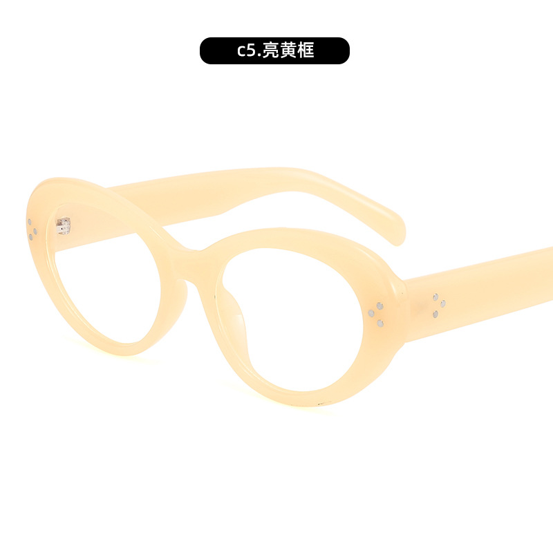 Nuevo marco pequeño ovalado ojo de gato espejo plano mujer comercio exterior transfronterizo arco de triunfo el mismo estilo versión coreana del marco de gafas anti-azul