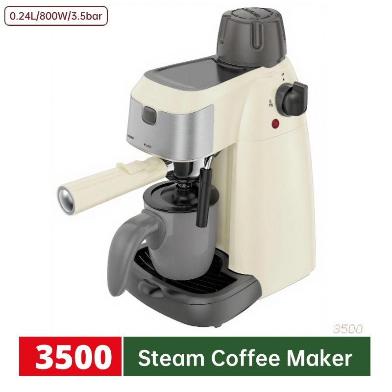 3.5Bar Italian Semi-Automatic Steam Milk Foaming Cappuccino Espresso Italian Manual Coffee Machine Retro Style