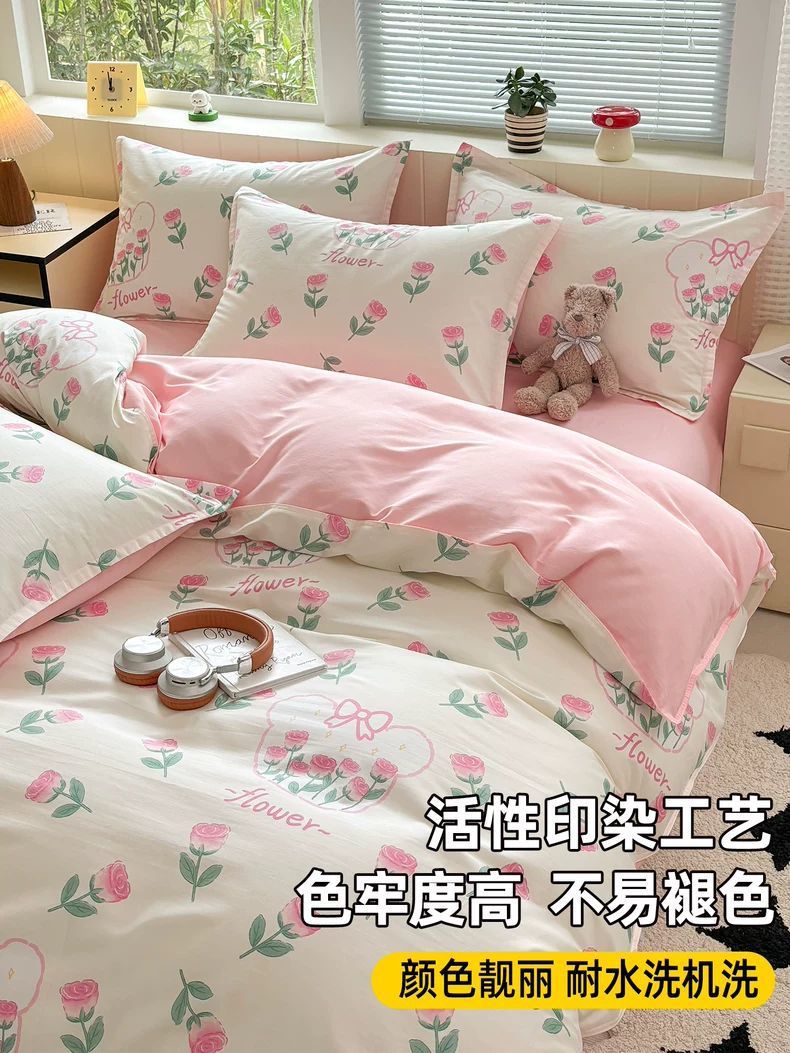 Cobertura de edredón de algodón 150x180x200x230 doble dormitorio de estudiantes individuales 100 cubierta de edredón de algodón conjunto de tres piezas