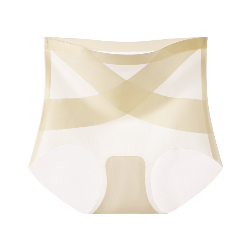 Las mujeres de cintura alta y sin costuras tienen una fuerte barriga y un abdomen, seda de hielo fina de verano, transpirable y sexy, elevador de cadera refrescante