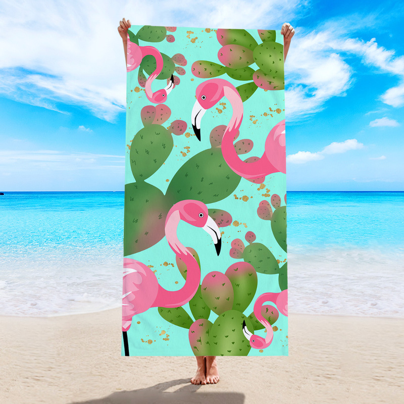 Amazon Microfiber Beach Towel Absorbent Sports Towel Flamingo Digital Print Adult Quick Drying Towel