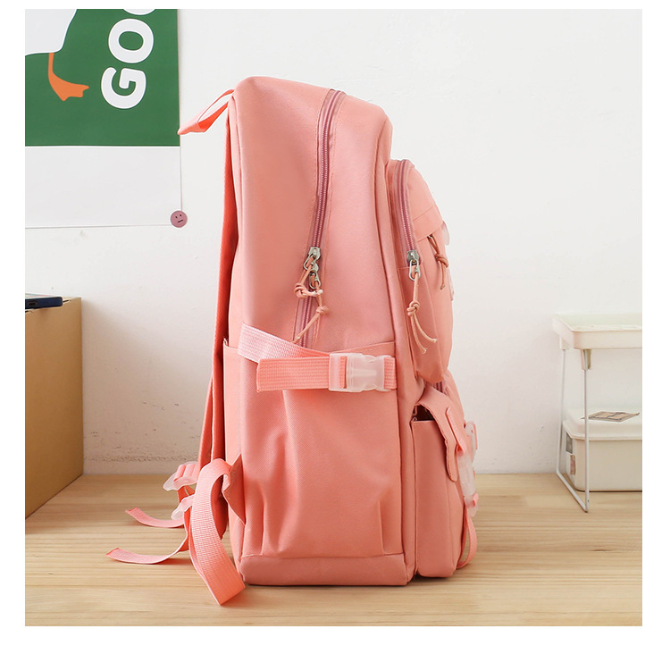GUIYU Trendy Backpack Set For Middle School - Spacious Canvas Bookbag With Crossbody Strap, Ergonomic Shoulder Support_voghion.com