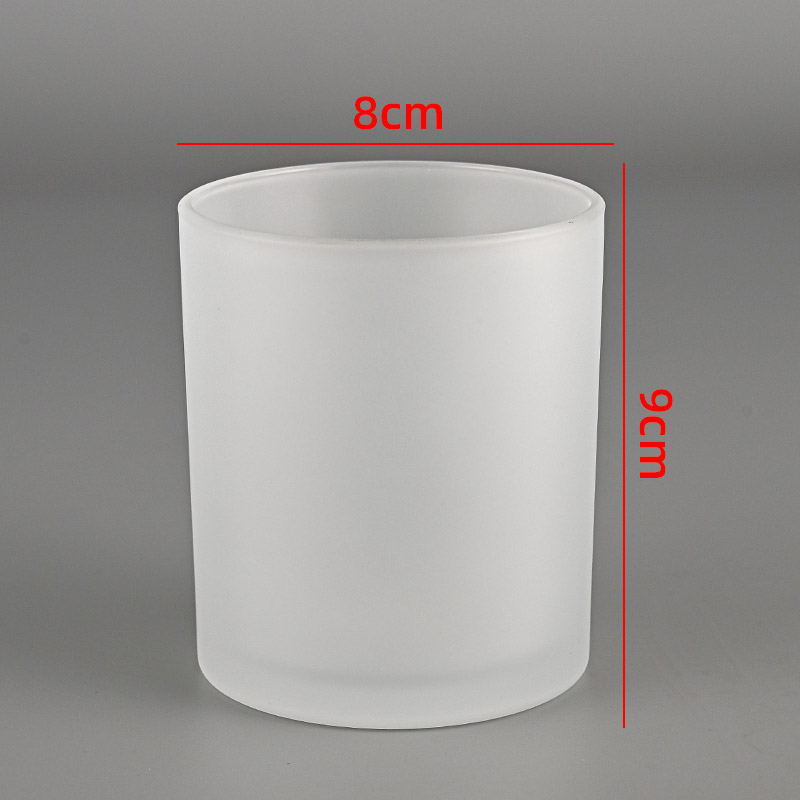 Fábrica en stock recto 200ml taza de vela de color esmerilado 8090 con cubierta de taza de cera de banano 10oz tapa de hierro jar