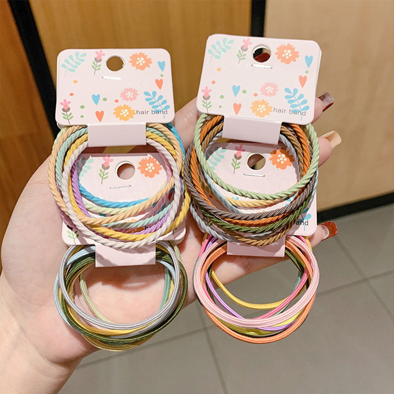 6-pieza de la muchacha lindo básico lazo-up pequeña banda de goma Internet celebridad ins Mori pelo banda cuerda de pelo Corea del Sur simple