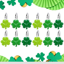 【12个/盒】四叶草浴帘挂钩 浴室窗帘扣 防水防锈 时尚美观